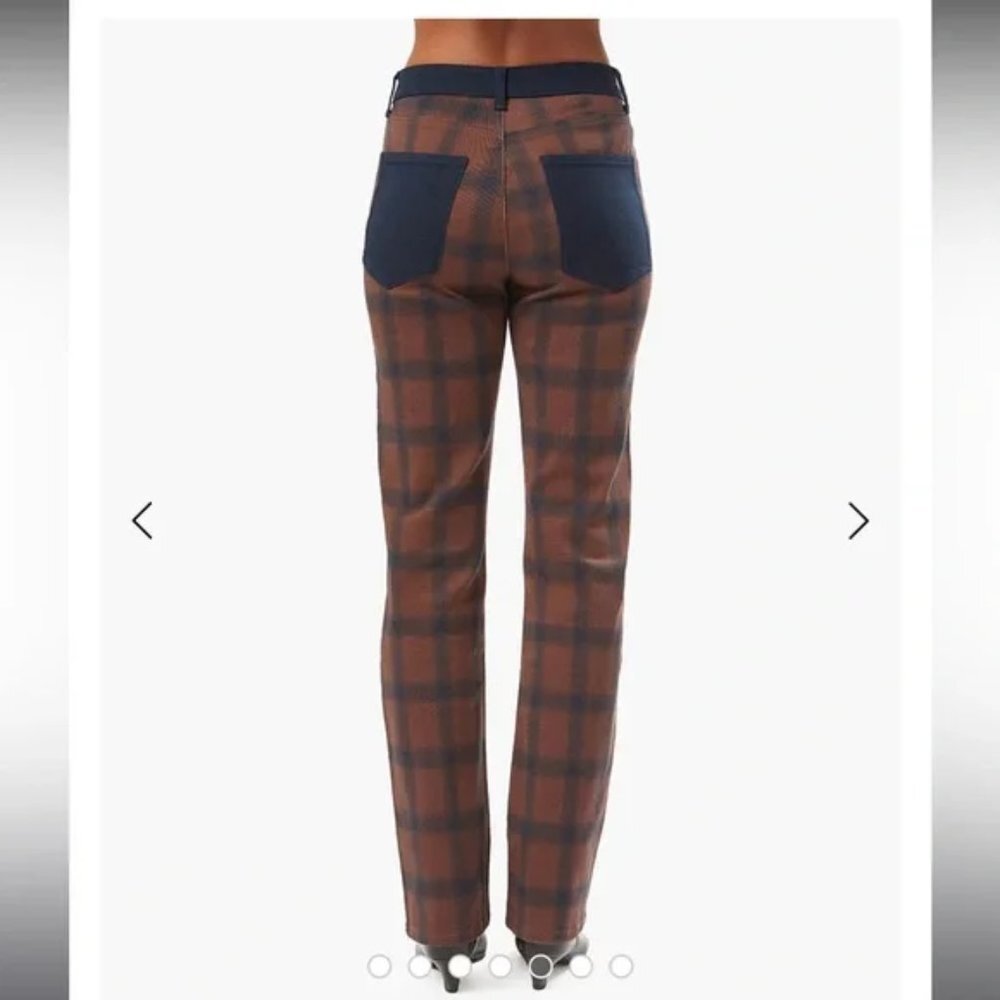 WeWoreWhat Color Block Modern Plaid Stretch Twill Icon Jean NWT Size 25